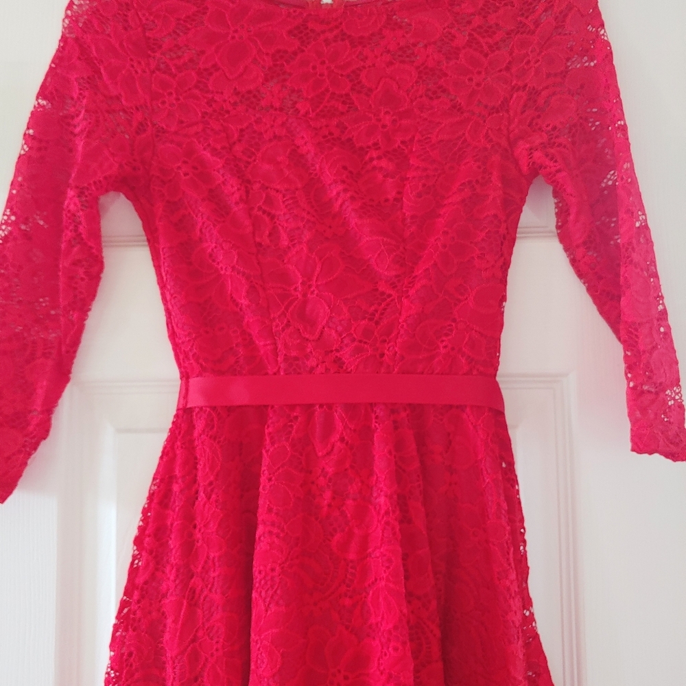NWOT Notion & Grace Red Lace Fit & Flare Dress sz S - Picture 2 of 7